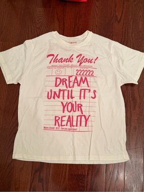 mûre+grand White Graphic Tee with Red Print